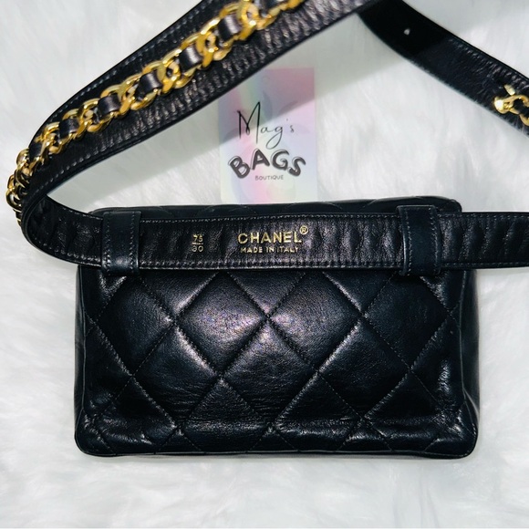 Chanel: CC Chain Belt Fanny Pack Bum Bag (Black) - Picture 5 of 16